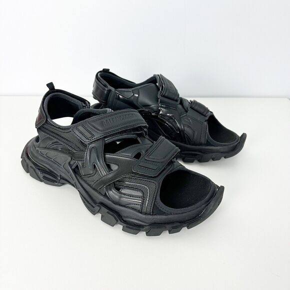 Balenciaga Black Track Runner Slide Sandals - Picture 1 of 11